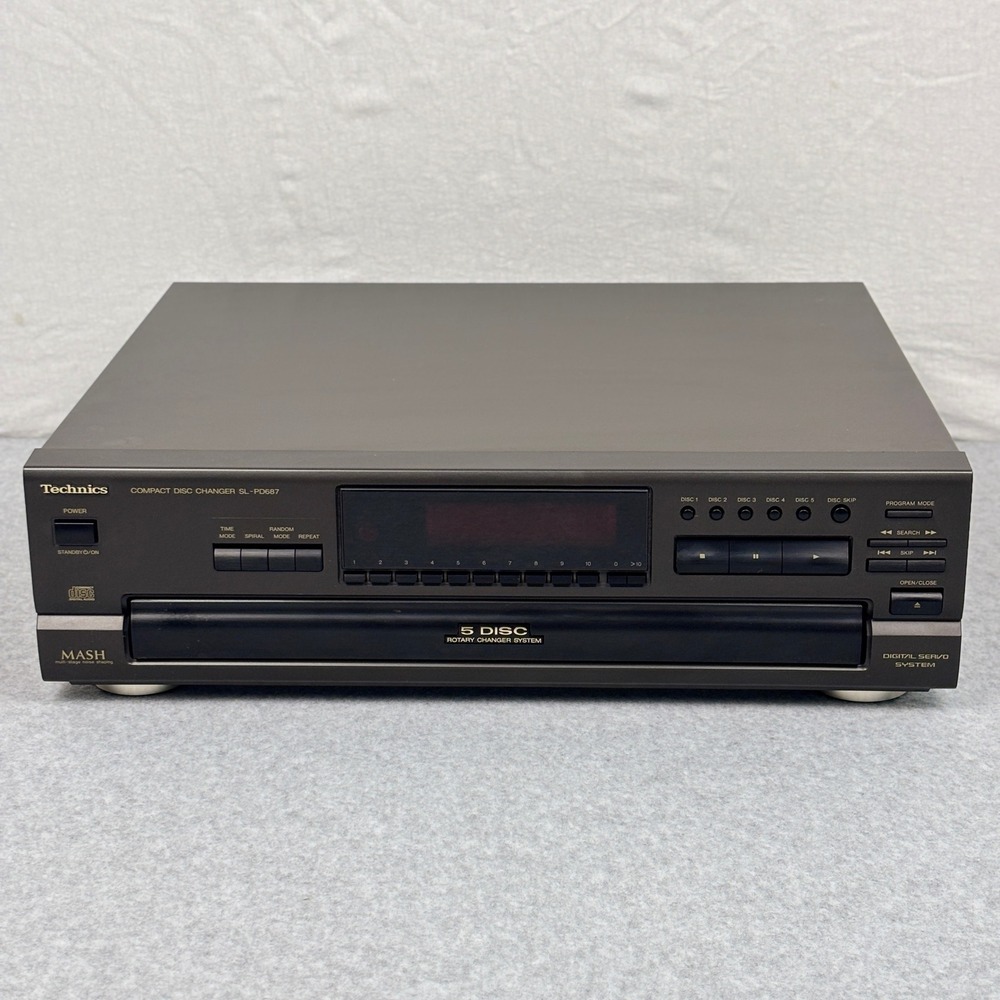 Technics SL-PD687 5-Disc Rotary Compact Disc Changer MASH Player Black No Remote